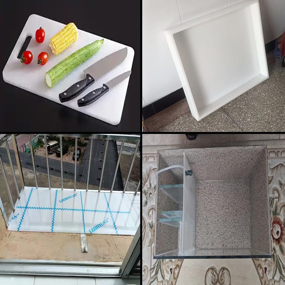 HDPE Plastic Sheet - 1/8" Thick, White - Durable & Versatile -5 HDPE Plastic Sheet - 1/8" Thick, White - Durable & Versatile -5
