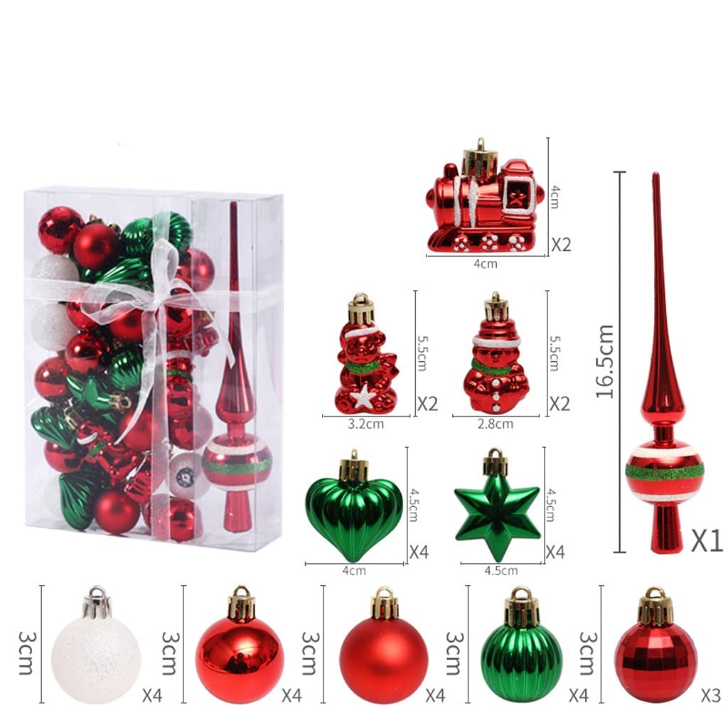 ADITAM Décorations de Noël Tentures Décorations de Noël Ensemble de Boules de Noël Peintes Coffret Cadeau Mini Tentures de Sapin de Noël (34 Pcs) (Couleur : Or) Double The Comfort