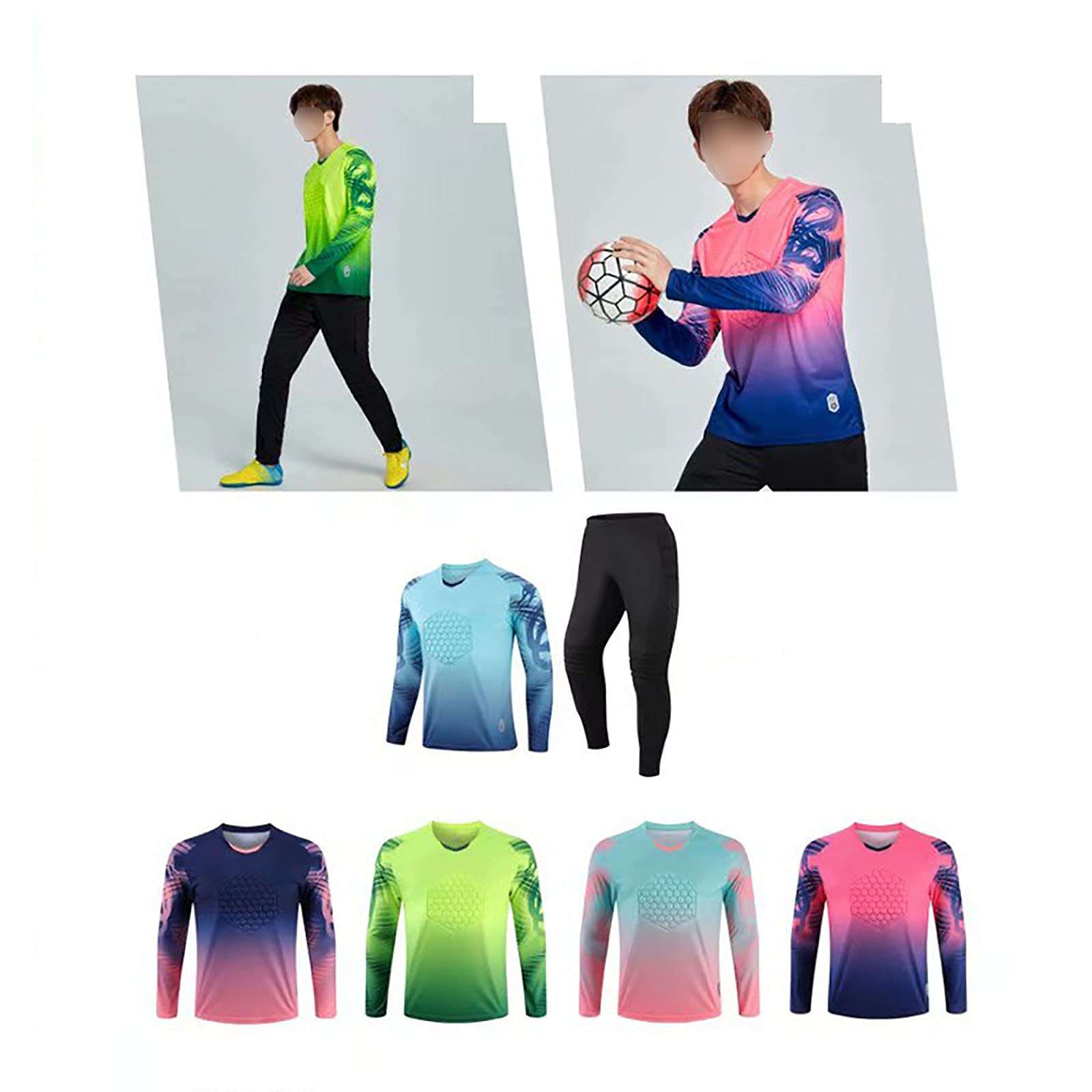 Tuta Sportiva da Uomo in Maglia da Portiere da Calcio, Maglia da Portiere Traspirante/Elasticizzata/antisudore