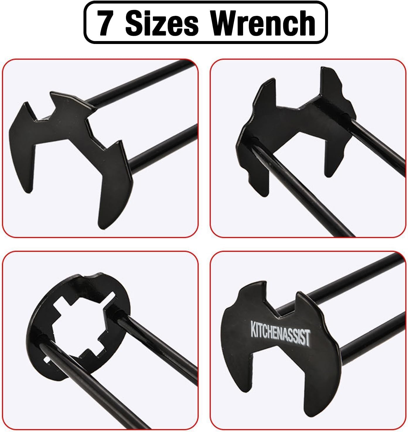 2pcs Basin Wrench Multifunctional Sink Wrench 7 Sizes Faucet Tool Four-jaw Hex Spanner Universal Plumbers Tool for Tight — view 4