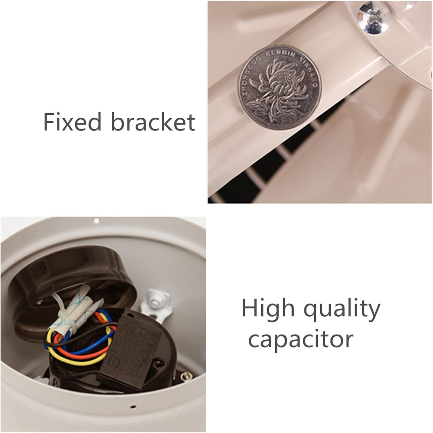 換気扇、60W 10 30.5 cm 工業用換気抽出器 金属軸排気 送風機 ファン 高速空気抽出器 キッチン 寝室 キャラバン、キャ