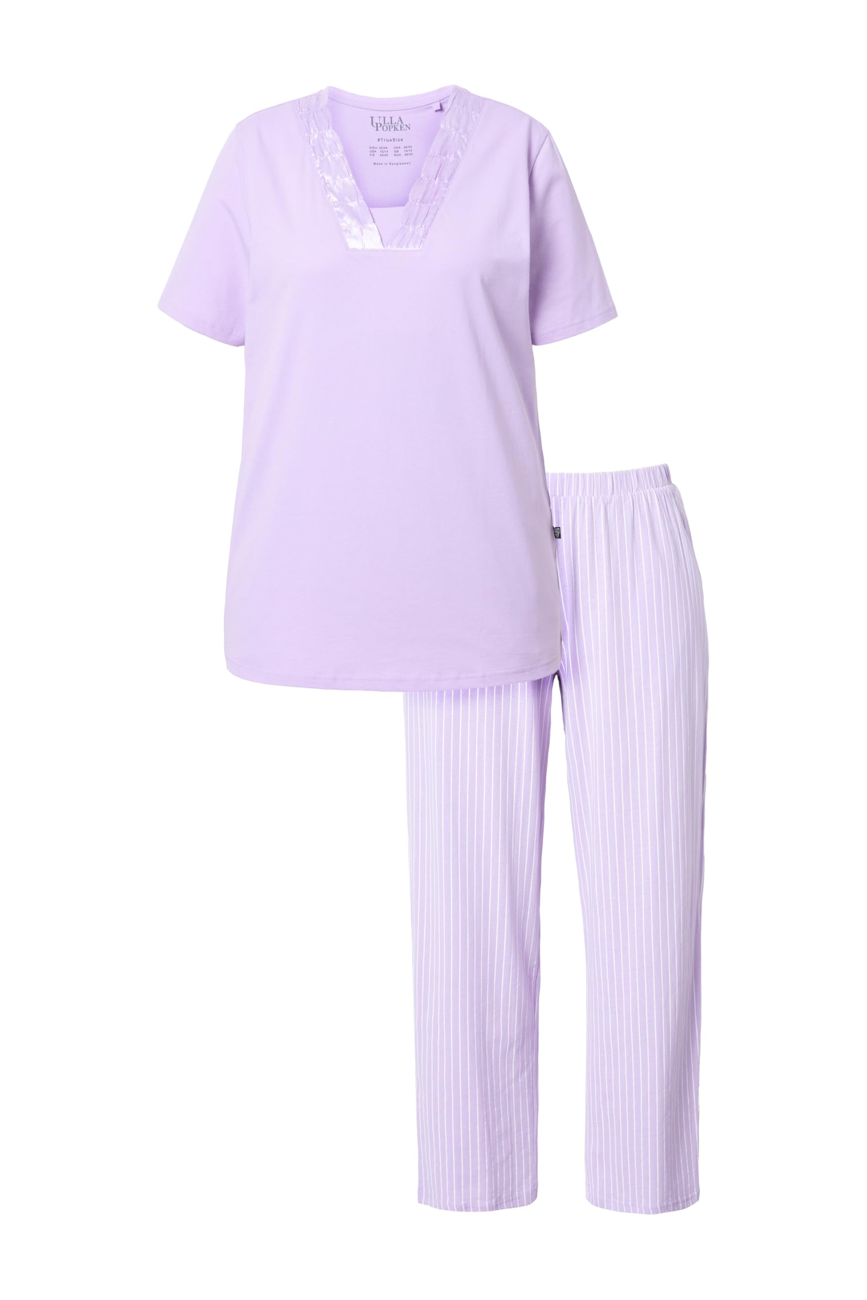 Ulla Popken Pyjama, Satin Detail, Morning Rise Pigiama con Dettagli in Raso, Morning Rise Donna (Pacco da 1)