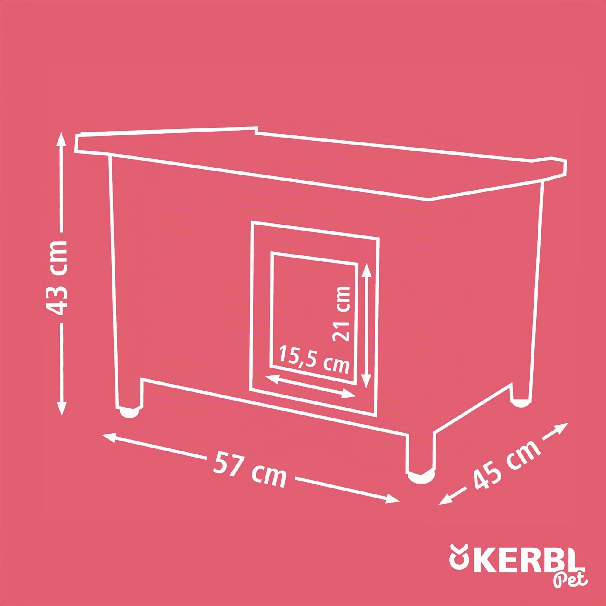 Kerbl Rustica Casa de madera para gatos 57x45x43 cm gris/blanco