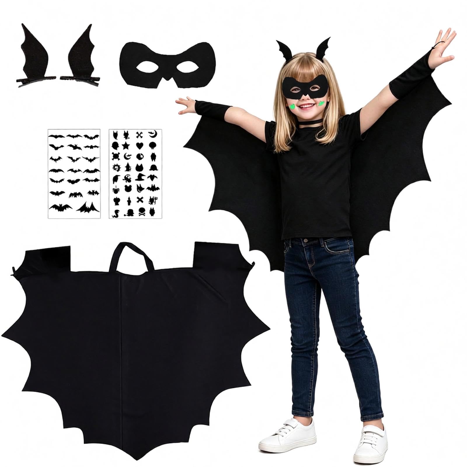 SHISHISHUNLi Halloween Disfraz de MurCiélago — Capa Murcielago Nii-ños