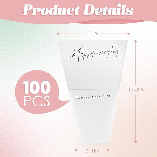 Miniatura 2 de Harloon 100 bolsas de regalo de flores de 11 x 5.1 x 17.3 pulgadas, fundas de papel kraft para ramos, papel de regalo de flores transparentes, bolsa