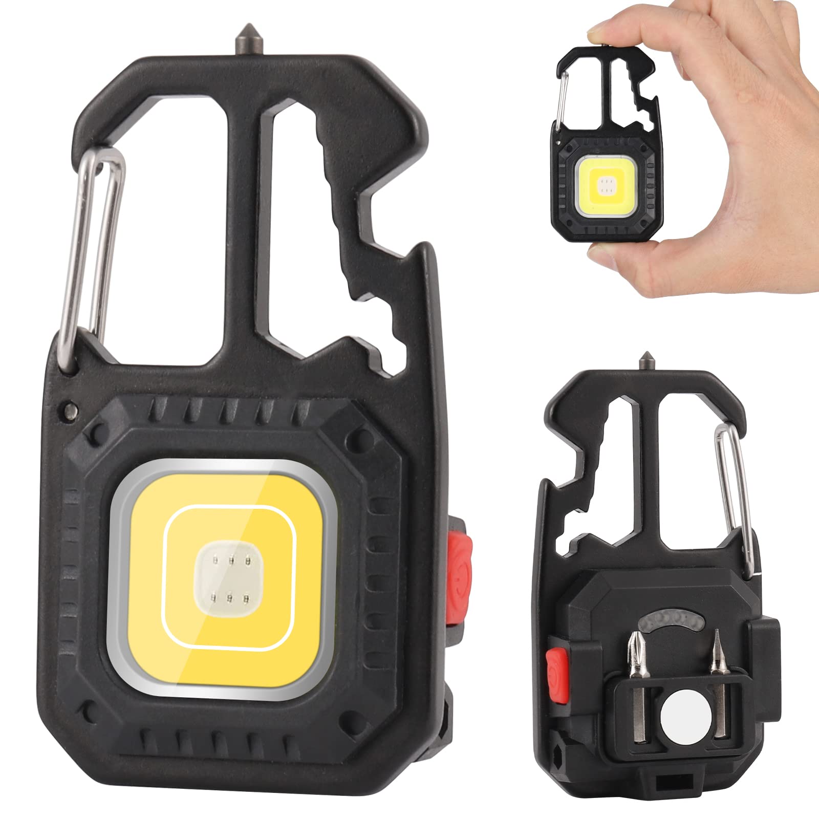 ZWOOS 2 pz Mini Torcia a LED Lampada da Lavoro Portatile 800 Lumen, 7 Modalità, Ricaricabile e Impermeabile Illuminazione di Emergenza Impermeabile per Uso Terreno