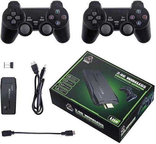 Vídeo Game Stick 4k 10 Mil Jogos Retrô + 2 Controles Sem Fio