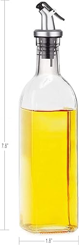 Miniatura 5 de CUISINOX Dispensador de botellas de aceite de oliva de vidrio italiano con boquilla antigoteo, 9 pulgadas (8 oz)