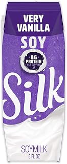 Silk Very Vanilla Shelf-Stable Soymilk Singles | Dairy-Free Vegan Non-GMO 8oz 18-Pack Pantry Staple