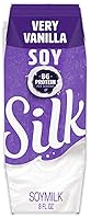 Vista 1 de Silk Leche de soya estable para estantes, individual, muy vainilla, sin lácteos, vegano, proyecto verificado sin OMG, 8 onzas, paquete de 18