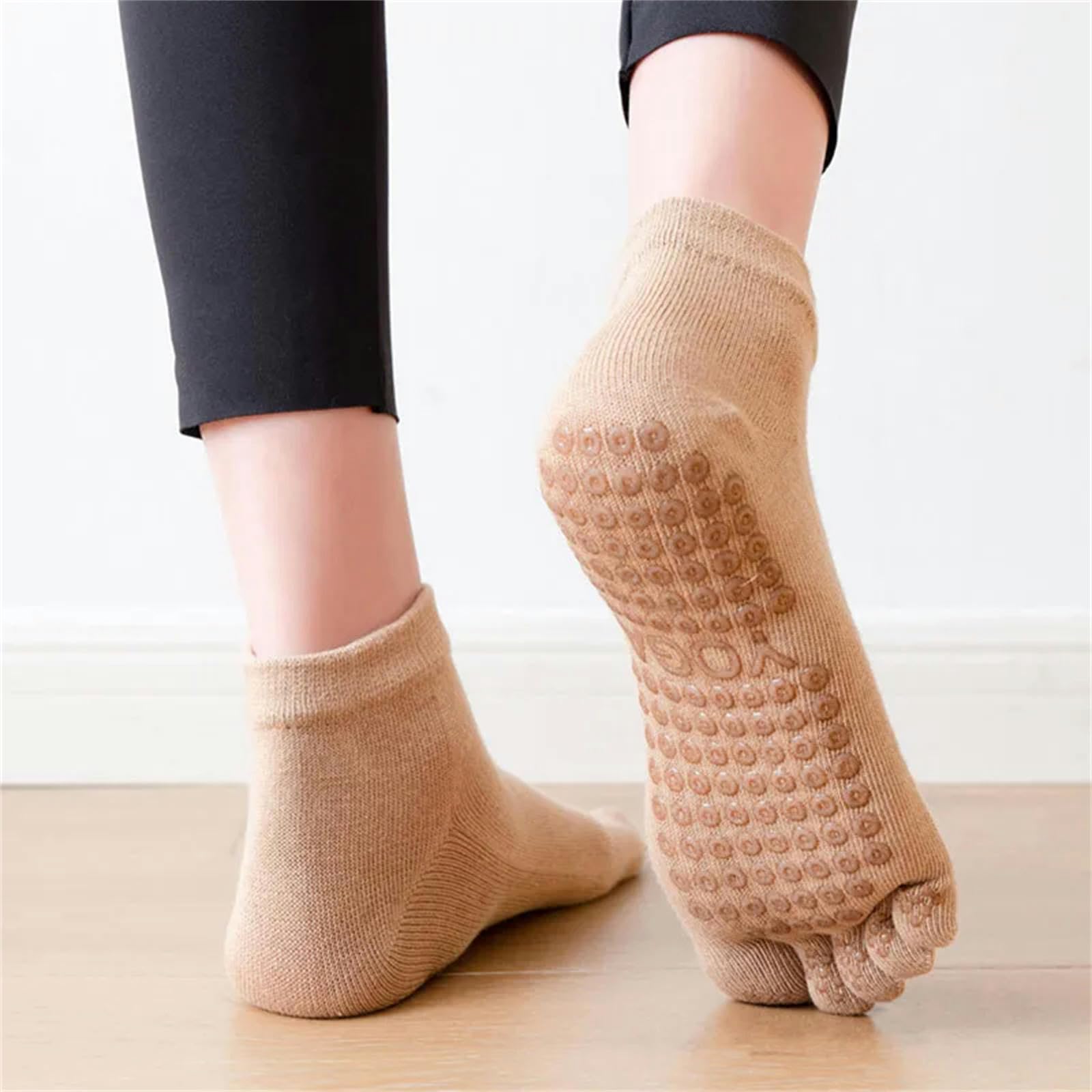 Calcetines Hombre Calcetines De Algodón Damas De Algodón Anti Slip Gym Socks Five Toe Dance Elastic Sock