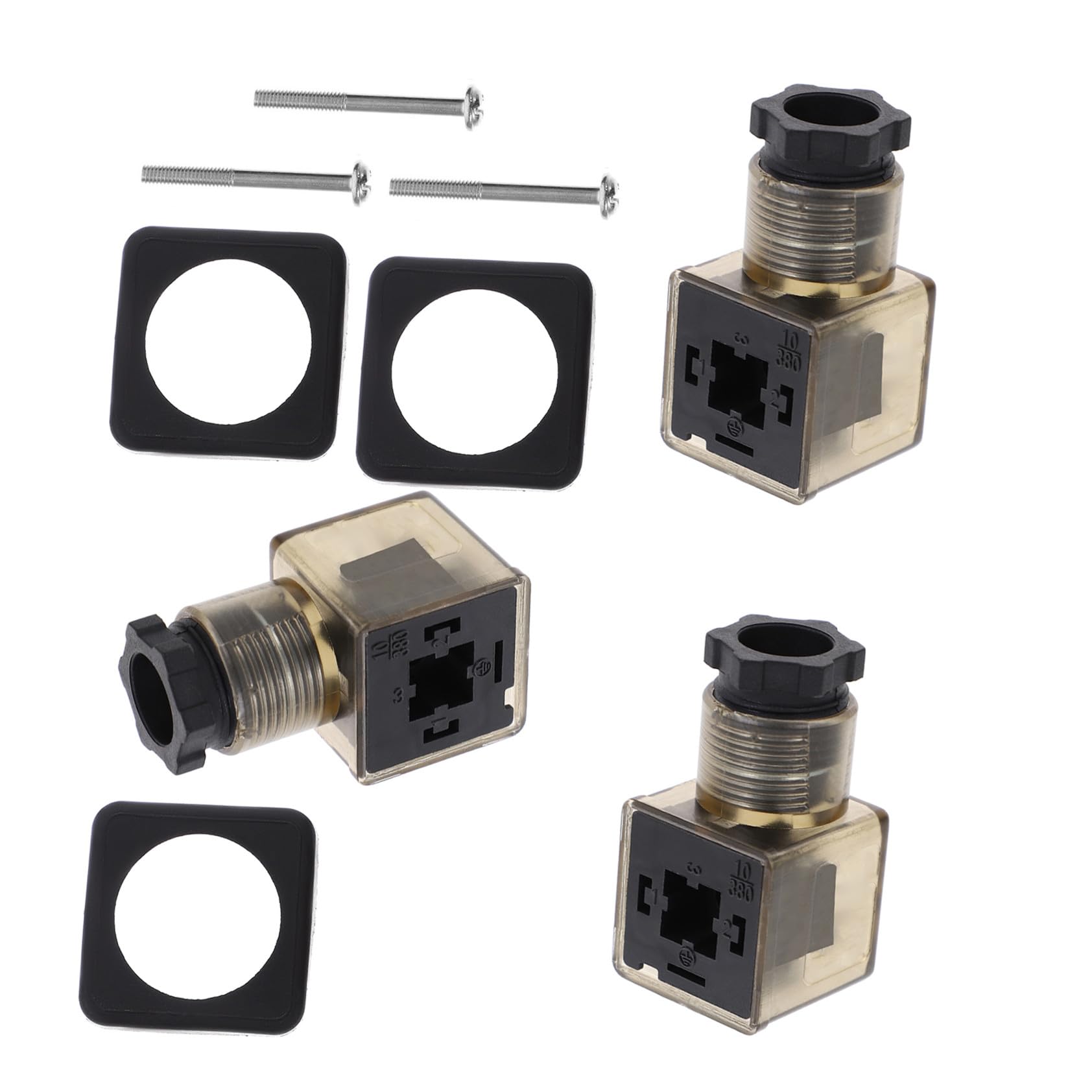 3 Poliger Magnetspulenstecker mit LED Anzeige und Langlebiger Anschlussdose aus PP und Gummi Geeignet für Wasserdruckventile und Hydraulische Systeme