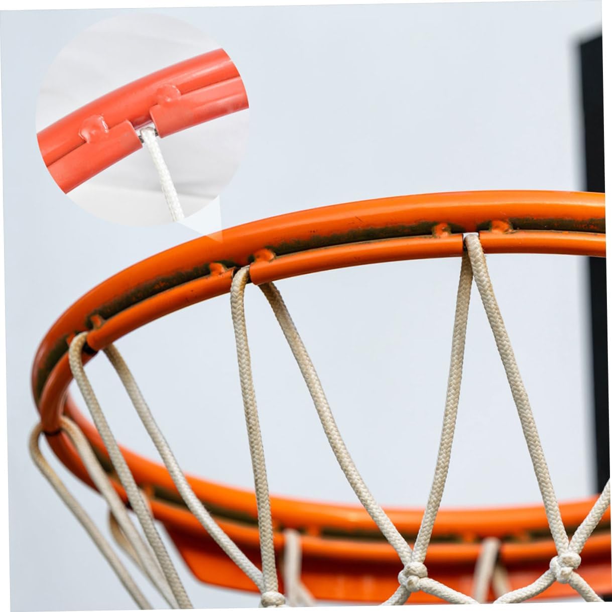 2pcs Basketball Net String Replacement Heavy Duty Plastic Coated Steel Wire with Aluminum Buckle, Outdoor Indoor Basketball Hoop Net Cord for Home School Court Use