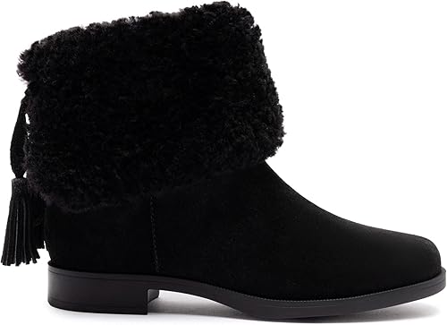 Larroudé Verbier Bootie In Black Suede and Black Shearling