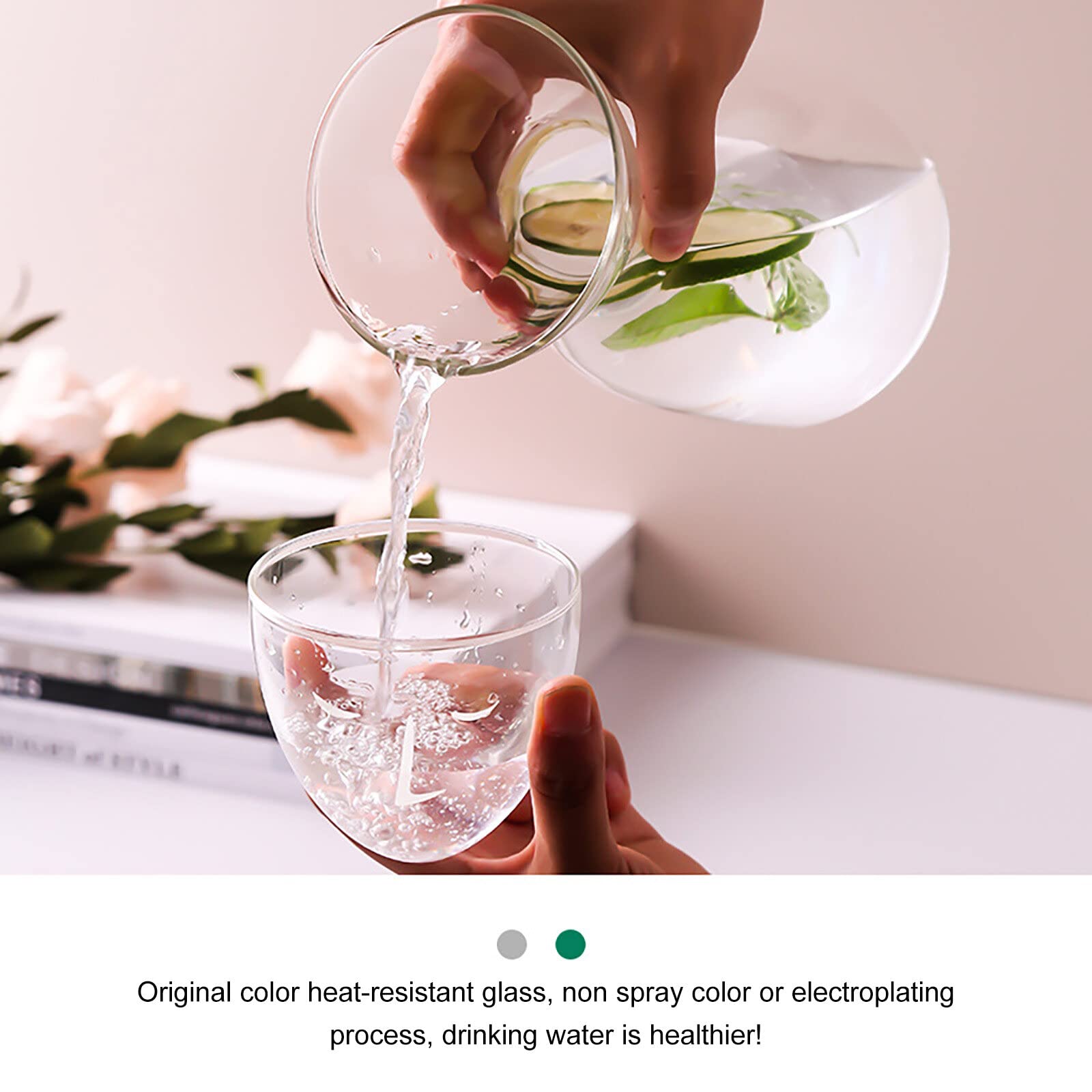 Carafe,Bouilloire Blanche Froide En Verre Résistant à La Chaleur,ensemble De Tasses à Eau Pour