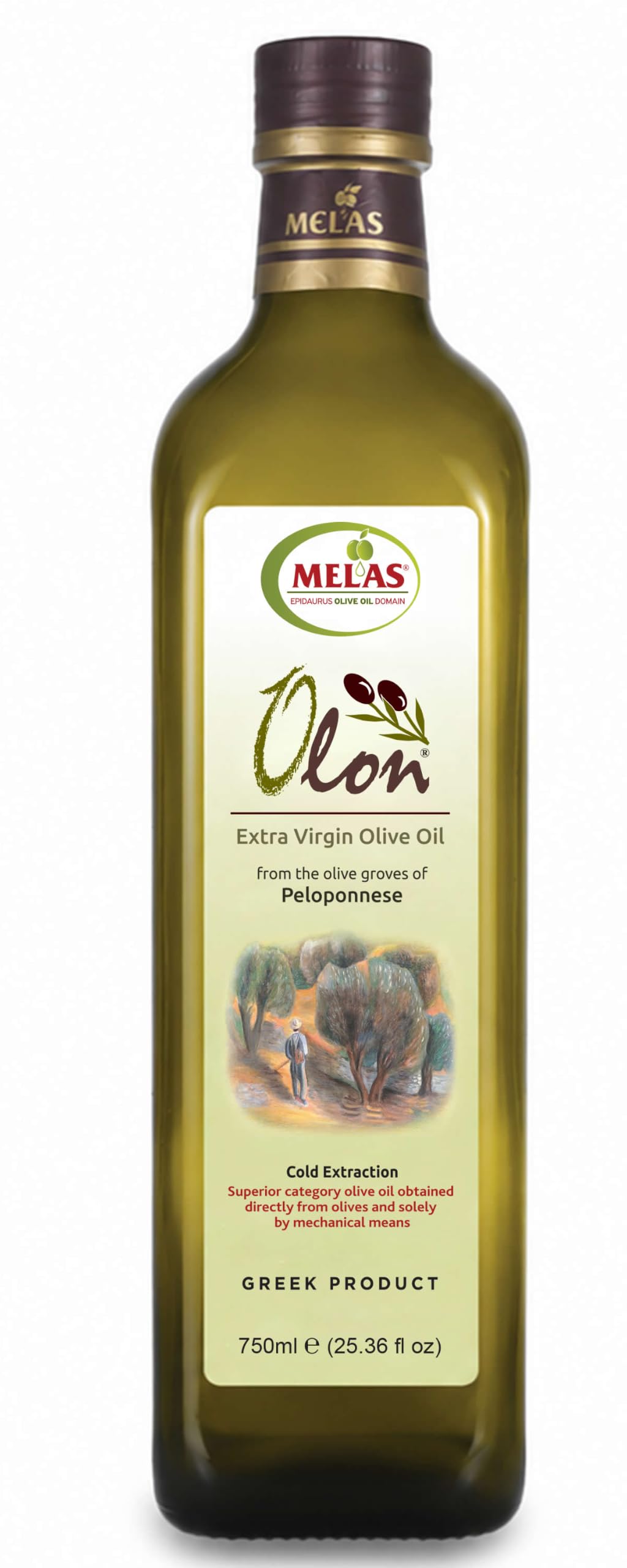 OLON Natives Olivenöl Extra – 6×750 ml – Kaltgepresst, Peloponnes‑Premium, erste Extraktion