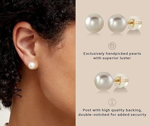 Miniatura 3 de Aretes de perlas cultivadas Akoya de oro blanco de 14 quilates - Calidad AAA