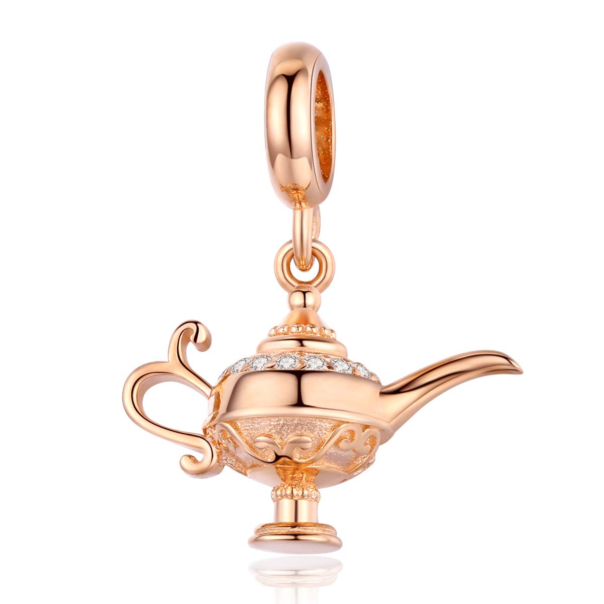 NewL Charms Pendentif lampe d'Aladdin en argent 925 pour bracelets originaux Couleur rose