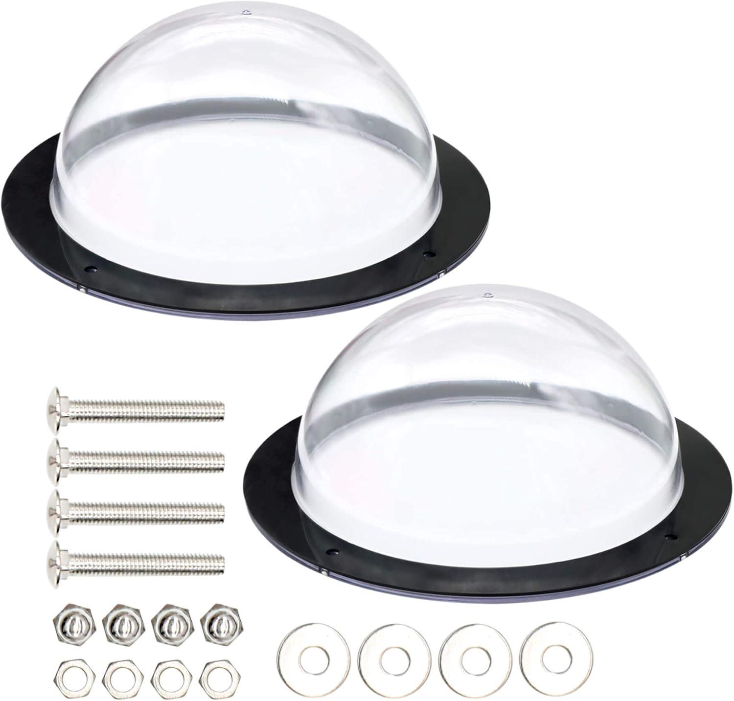 2-Pack 12.4" Acrylic Dog Fence Peek Window – Clear Dome Pet Viewing Panel for Dogs and Cats