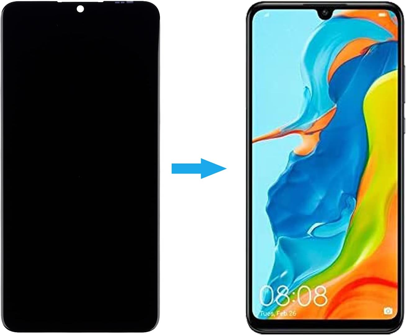 Duotipa LCD Digitizer Touch Screen Assembly Display Compatible with Huawei P30 lite MAR-L01A MAR-L21A 6.15" Replacement LCD display with tools