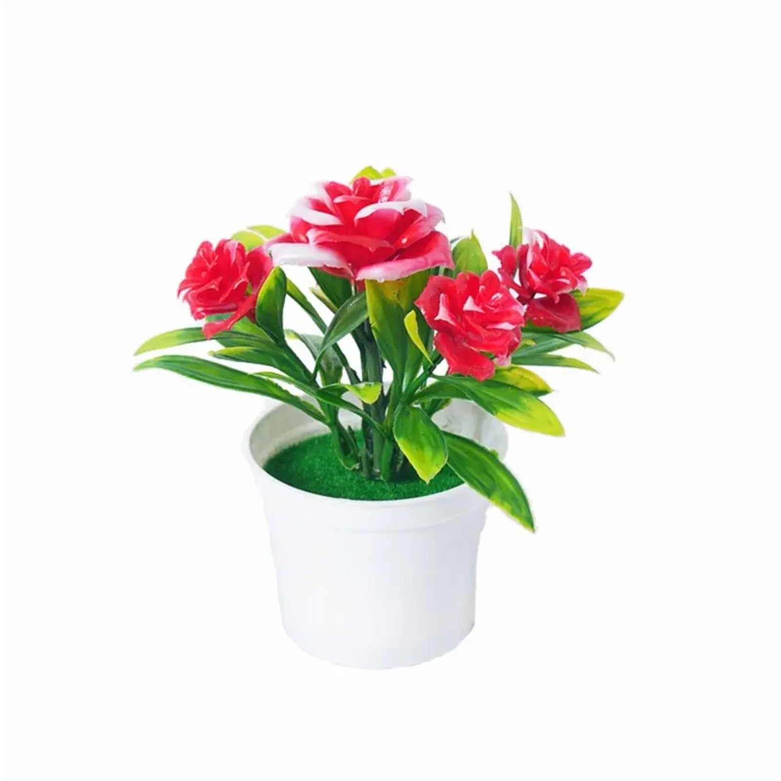 HUWOYG 3PCS Multicolor Artificial Rose Bonsai Gift Faux Craft Lifelike Pot Plants Desktop Ornament Home Decoration Simulation Flowers Potted For Home