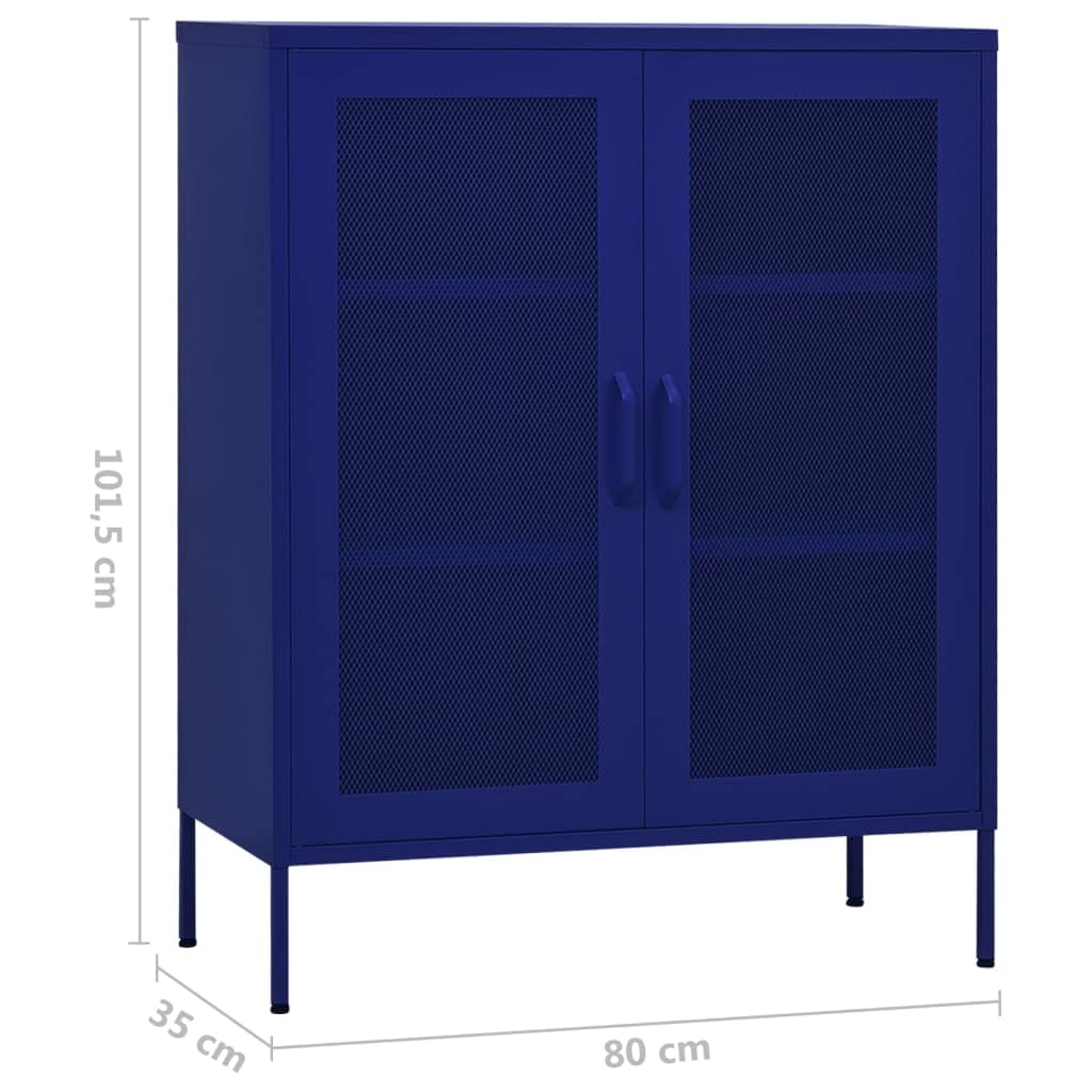 Armoire de rangement Bleu marine 80x35x101,5 cm Acier