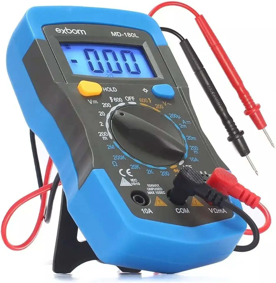 Multímetro Digital Portátil Profissional Corrente Ac + Dc Tensão 200M~600V Bateria 9V Teste Bipe