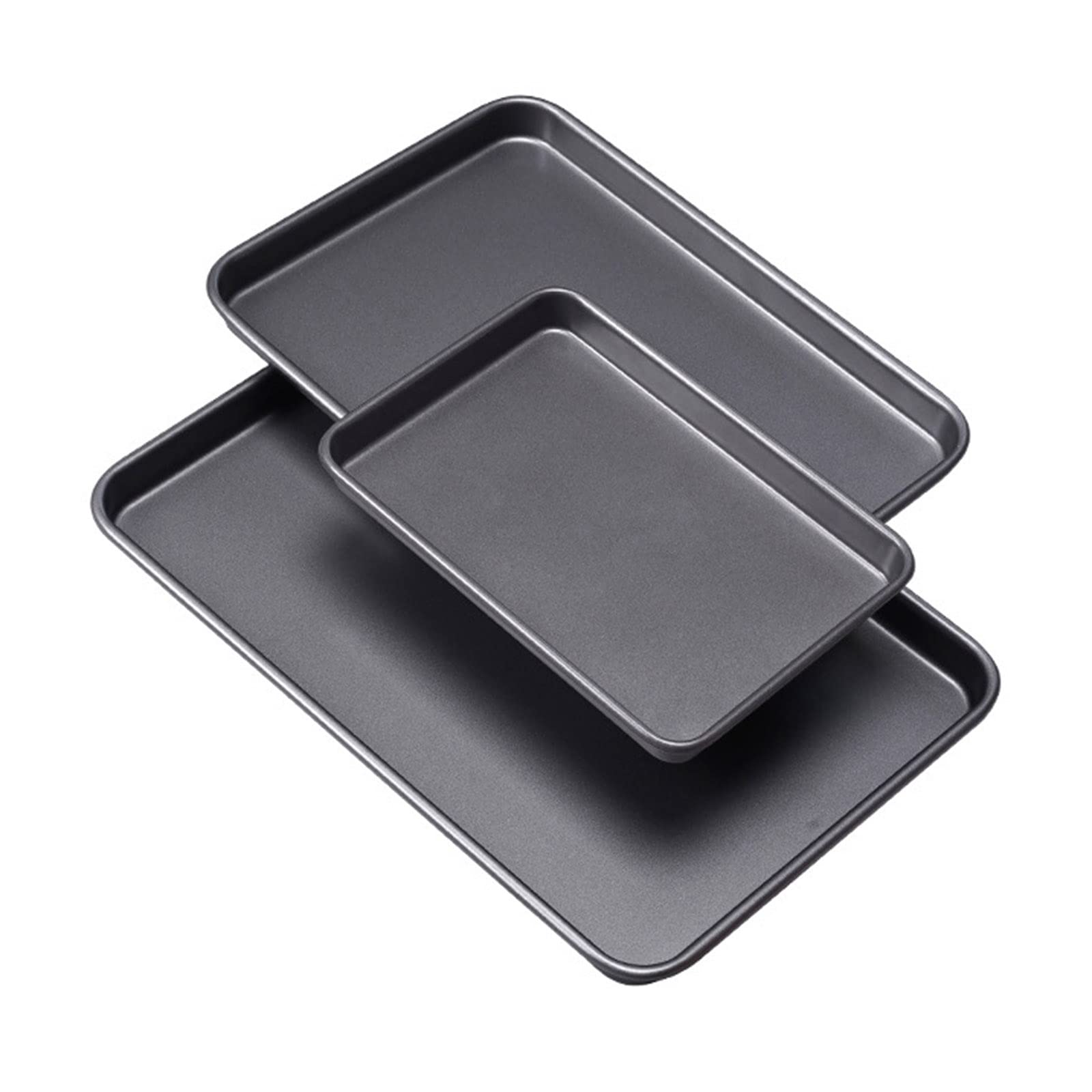 carotoe 3 PCS Baking Sheet Bakeware Rectangular for Baking and Roasting Cake Bread Easy to Clean and Use Tool Cake Pans Shapes