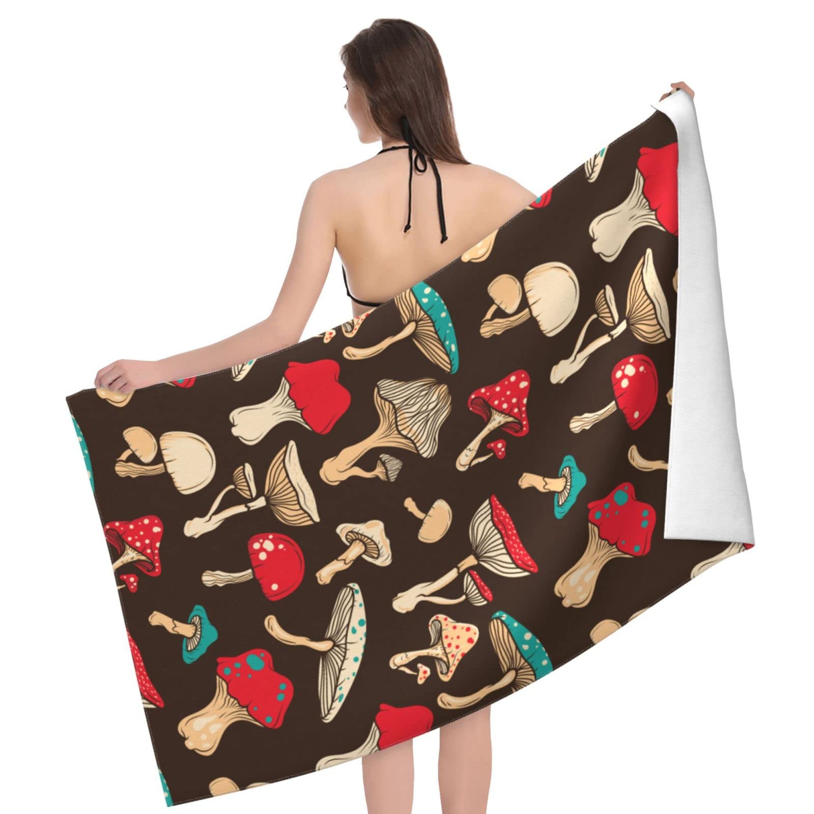 Amazon｜きのこ キノコ しいたけ (1) バスタオル 大判 吸水速乾