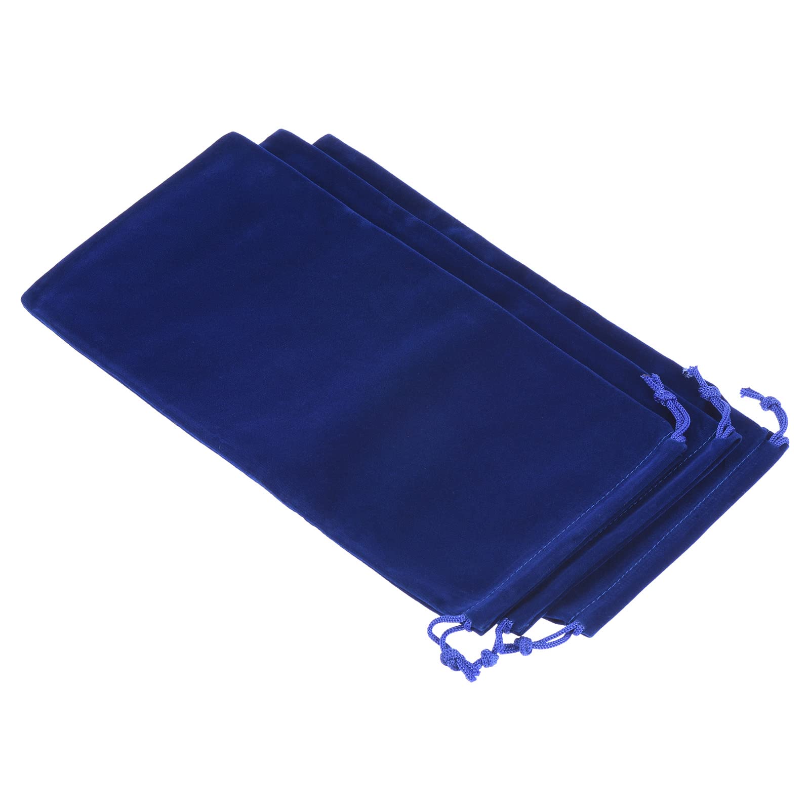 PATIKIL 30x15cm Microfiber Pouch, 3Pcs Soft Storage Drawstring Gift Bag for Glasses Wedding, Dark Blue