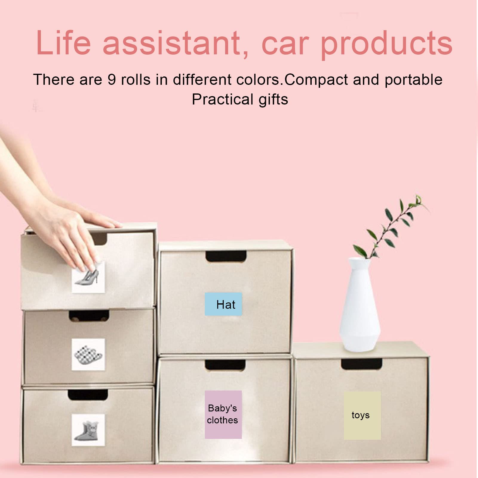 9 Pcs Mini Printing Paper Roll Compact Portable Self Adhesive Printing Paper for Homes Office