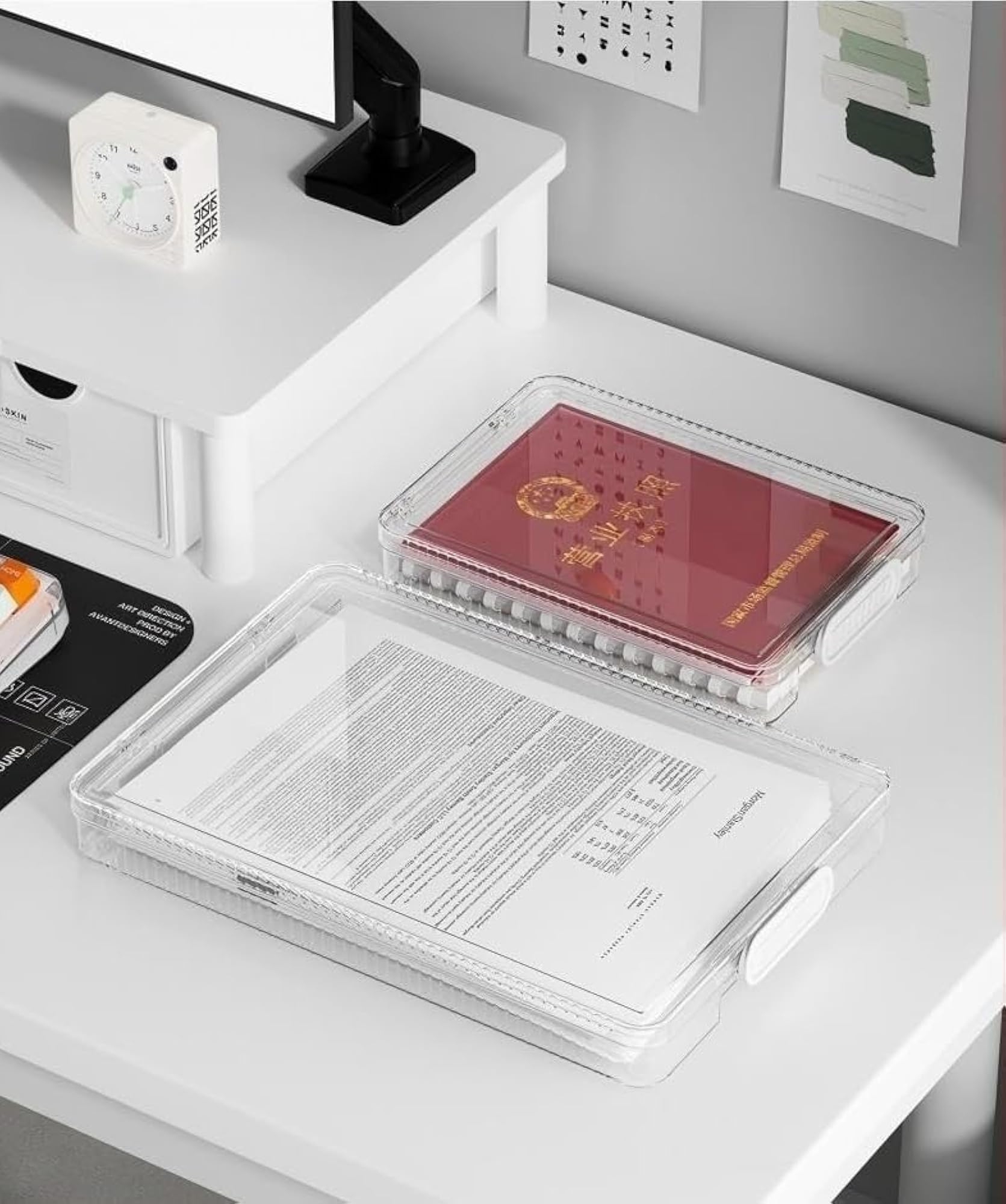 A4 Clear Desktop File Organizer Box for Document Storage