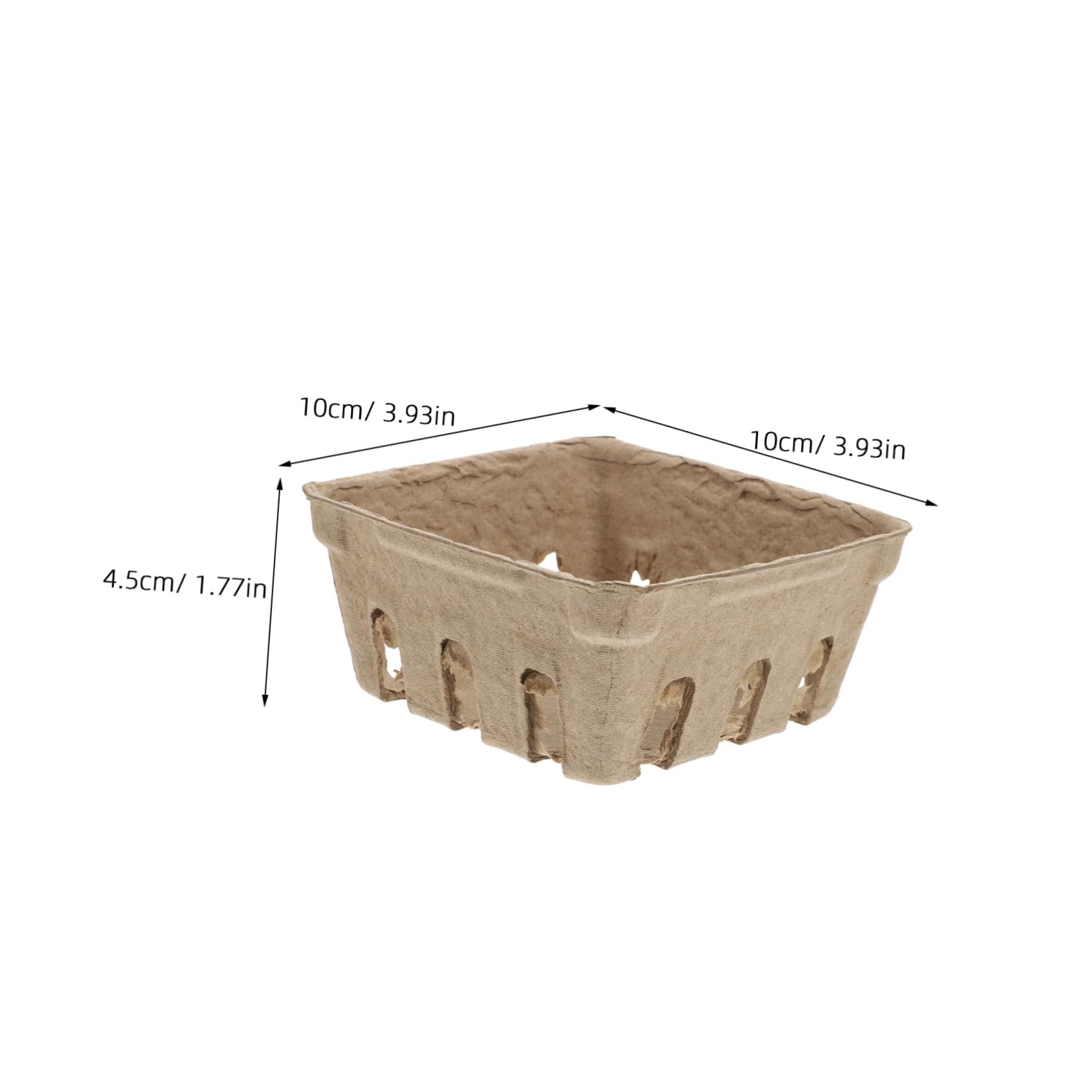 BEBEMOKO 20Pcs Paper Berry Baskets Durable Pulp Fruit Tray for Vegetables and Berries for Picnics Weddings and Outdoor Gatherings Rustic Design for Display