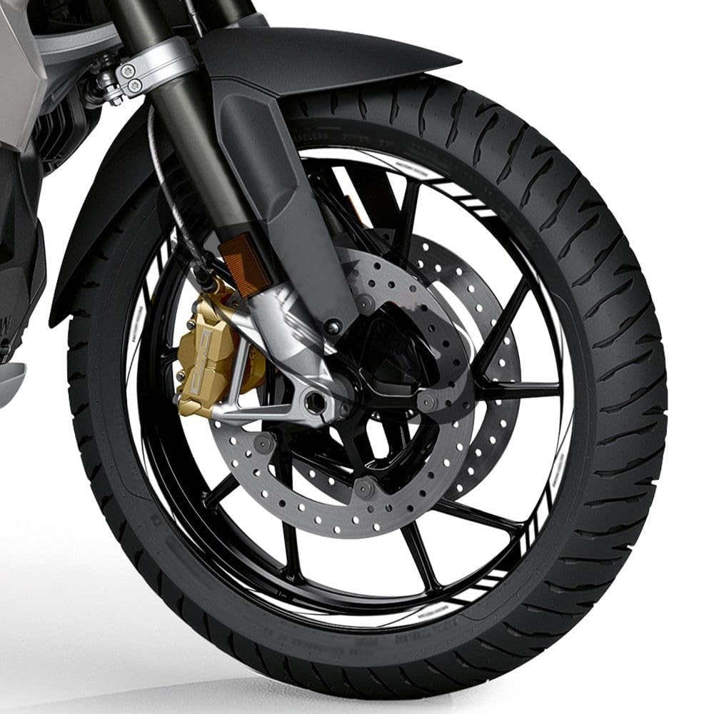 WENINETIES 16 Pcs Motorcycle Rim Stickers for CB500X CB 500X CB500 X, Wheel Rim Tape Reflective Waterproof Wheel Decals Stripes Motorbike Tyre Decoration Set,White