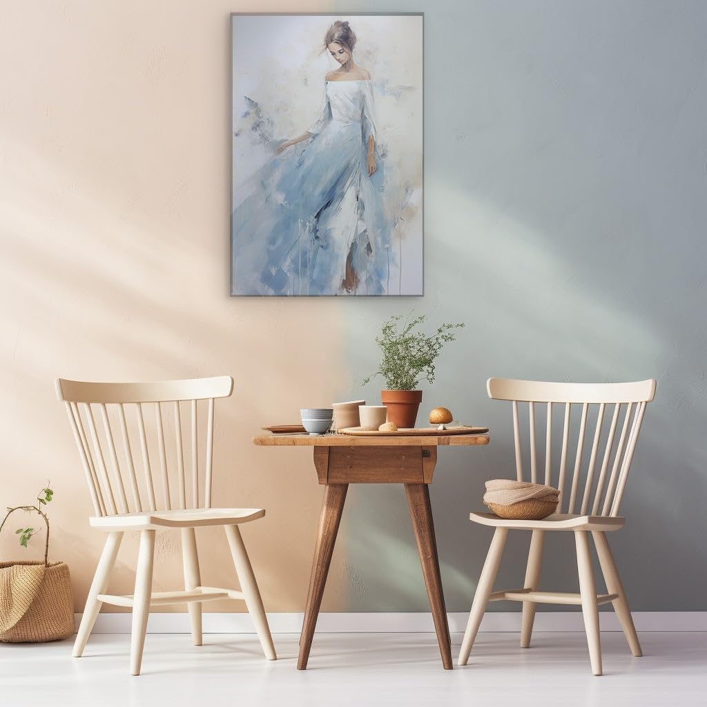Canvas for Living room. Whispering Hues: An Ethereal Portrait in Motion, 27 x 18 inch Canvas Wall Art - Contemporary Masterpieces - Modern Home Decor - 69x46 cm (27x18 inch)