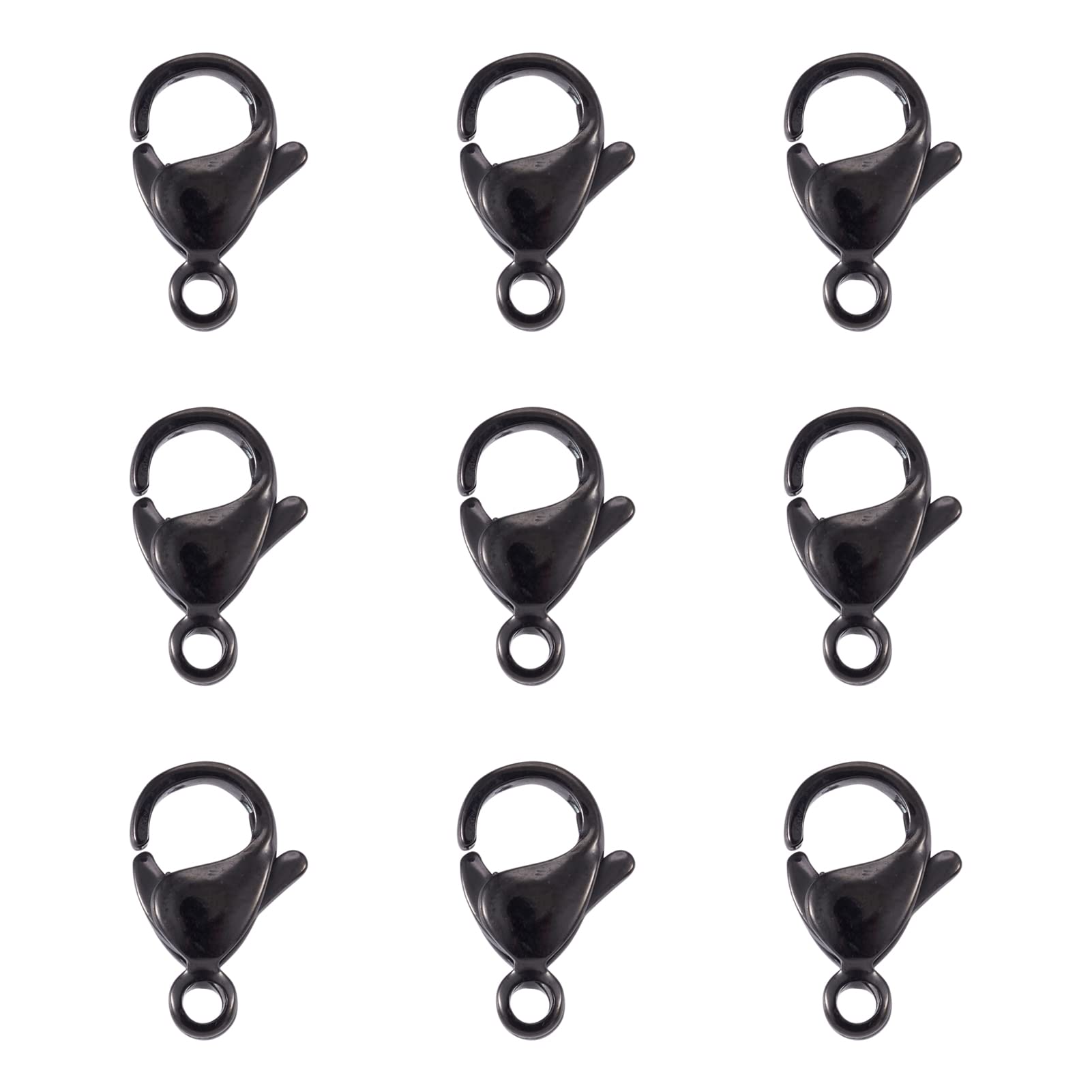 Cheriswelry 10pcs 304 Stainless Steel Claw Clasp Curved Lobster Clasp Jewelry Fastener Hook for Bracelet Necklace Jewellery Making Repair