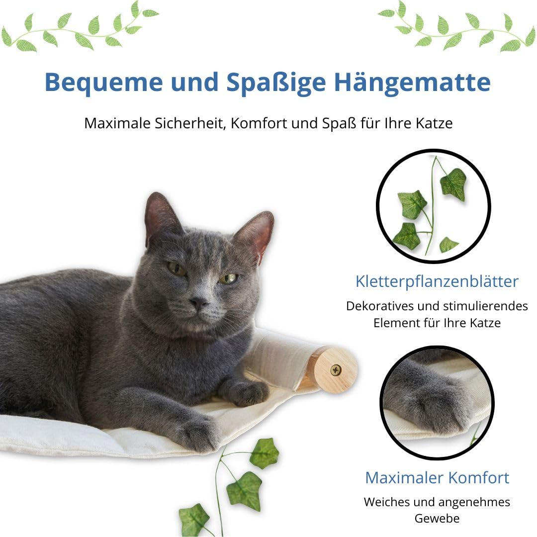 Hängematte zur Wandmontage für Katzen, robust und komfortabel – Regal trägt bis zu 12 kg – ideal zur Maximierung des Platzes
