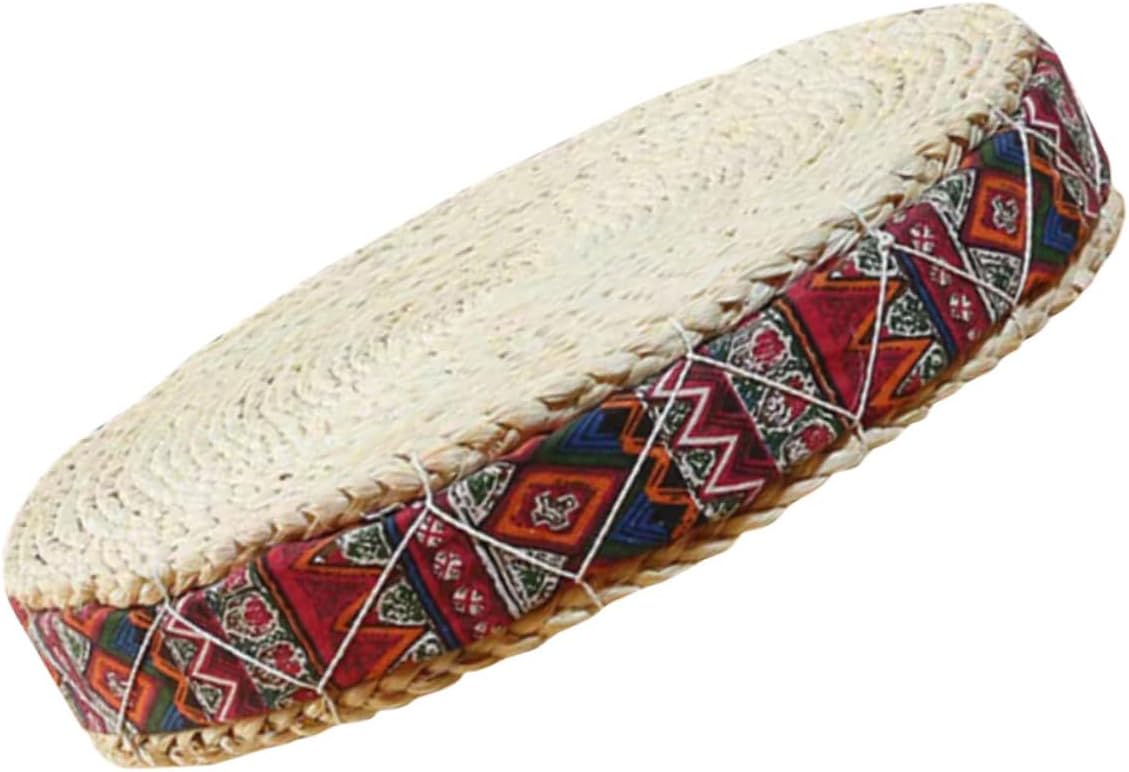 Alipis Braided Floor Pillow Cushion 30cm X 7cm Natural Woven Grass Meditation Pad Japanese Style Seat Cushion for Yoga and Outdoor Patio Use