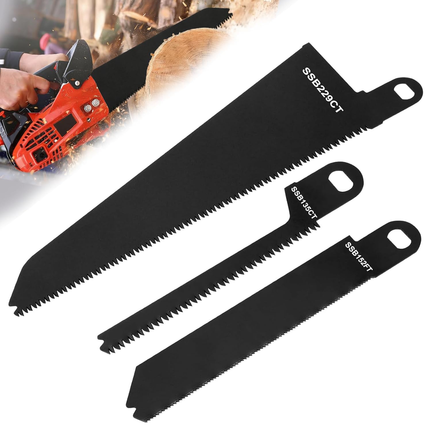 Rayakt 3Pcs Reciprocating Saw Blades, SSB229CT SSB152FT SSB135CT Carbon Steel Saw Blades, Compatible with Black and Decker Scorpion Saws Blade for Cutting Wood, Plastic, Hardwood & Steel Pipe