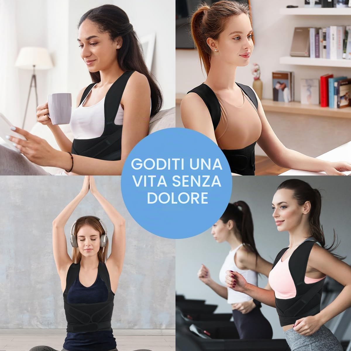 Correttore Posturale Spalle Schiena, Busto Correttore Posturale per Donne Uomini Regolabile Fascia Posturale Spalle e Schiena Invisibile Sotto i Vestiti Schiena Dritta Alleviare Collo Spalle