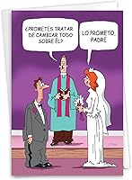Vista 1 de NobleWorks Divertida tarjeta de felicitación de boda española con sobre de 5 x 7 pulgadas (1 tarjeta), felicitaciones, gracias cambiar todo