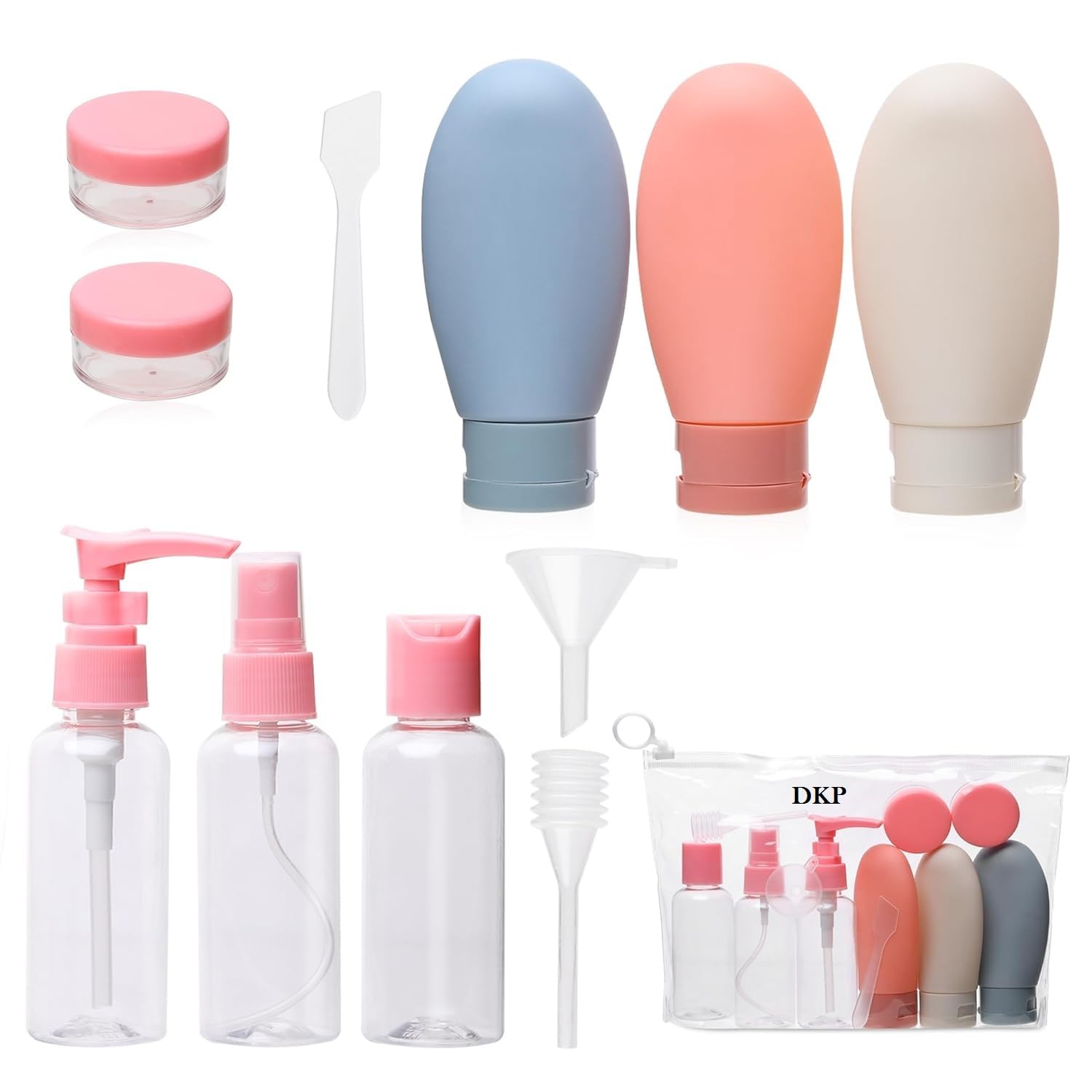 (11 PCS) Travel Bottles Kit for Toiletries Organizer Leak Proof Refillable Squeezable Containers Set with Clear Storage Bag for Lotion Shampoo Conditioner Cosmetic Shower Gel Hand Wash-image-42