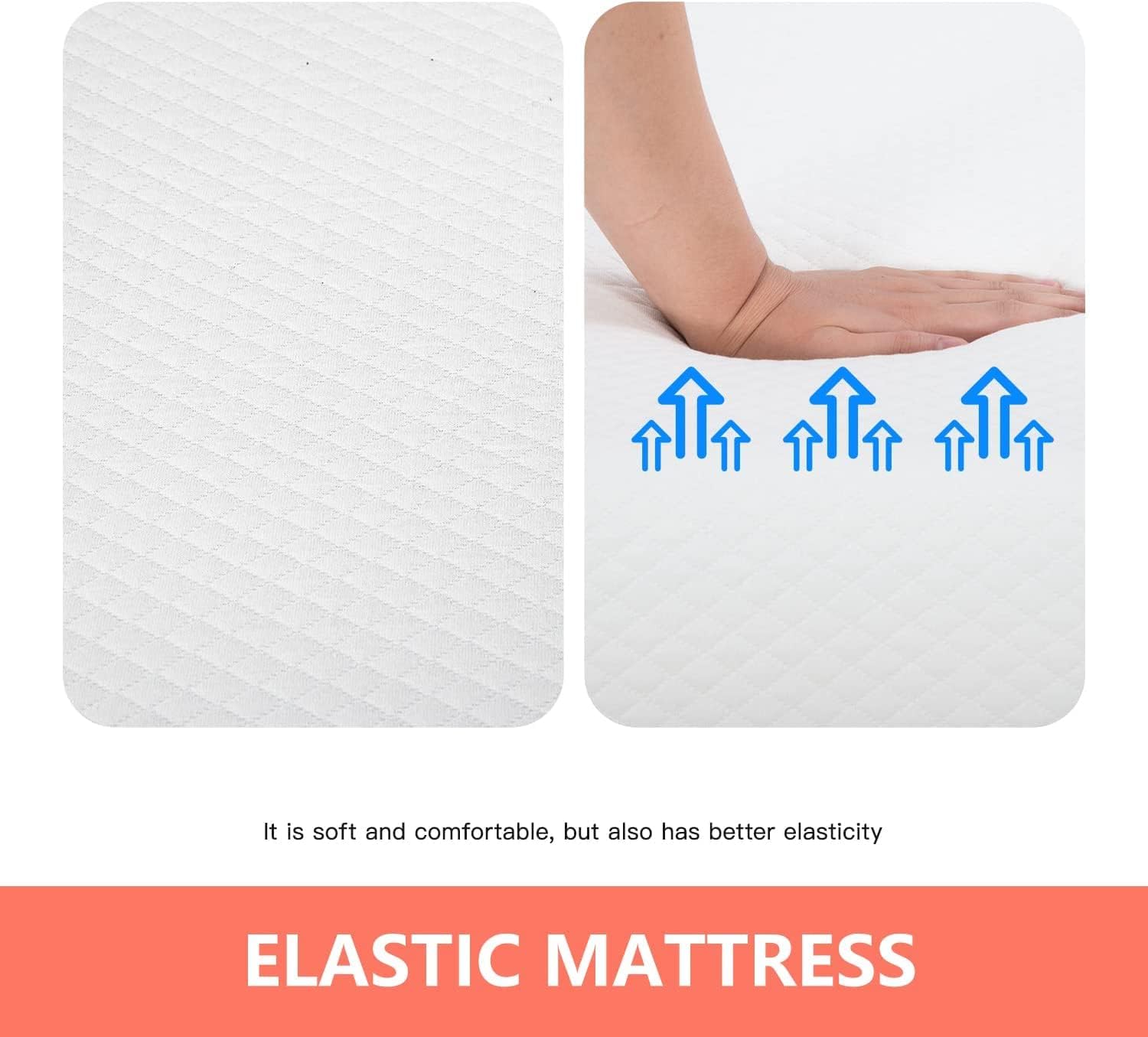 5 Inch King Size Memory Foam Mattress With Cover for Cool Sleep & Pressure Relief - CertiPUR-US Certified, White