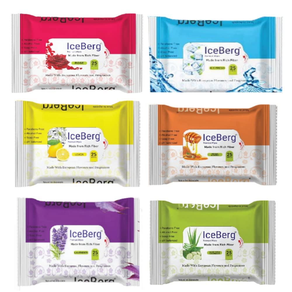 SNNP Ice Berg Wet Wipes Tissues For Cleaning Face Body Multipurpose Daily Cleansing Face Wipes Thick & Soft Makeup Remover Wet Wipes-25 Facial Tissue Wipes-image-24