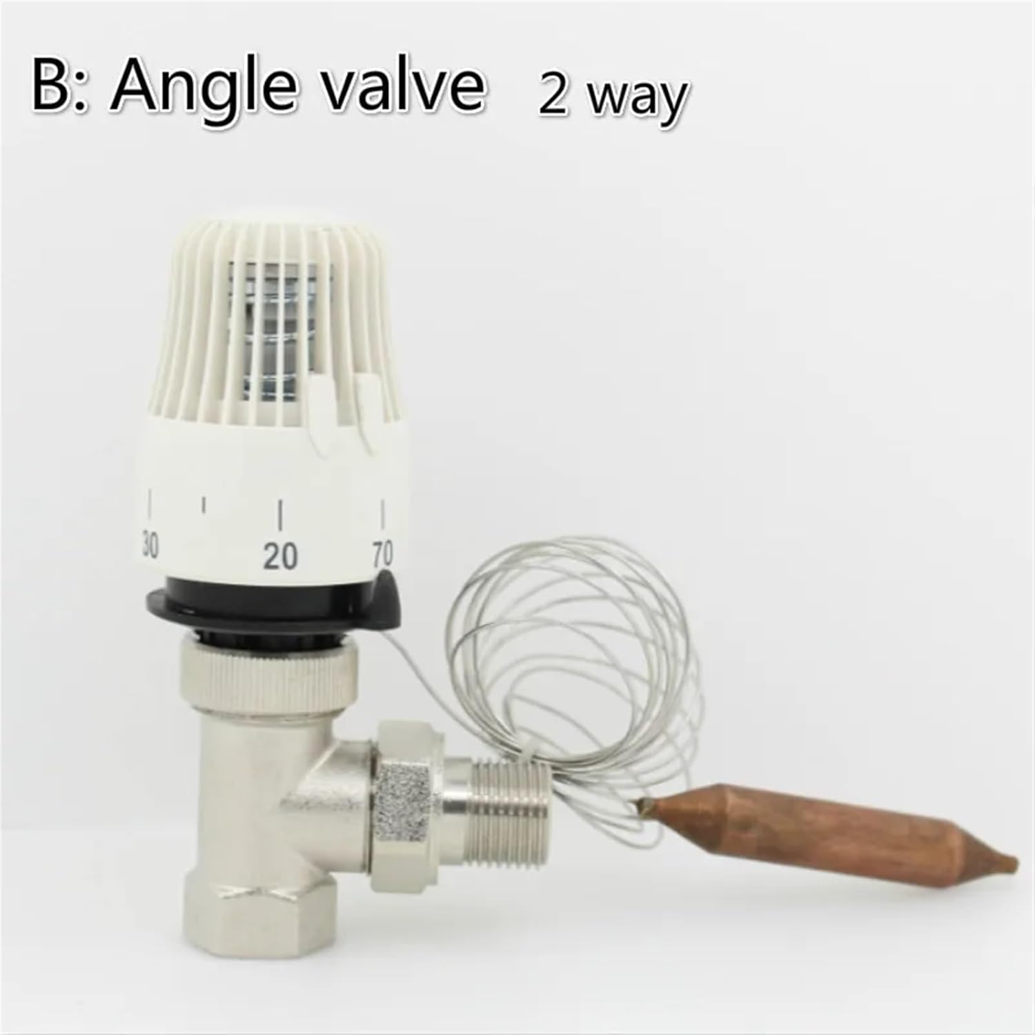 1pcs Thermostatic radiator valve control for Floor heating system M30*1.5 Remote controller brass valve Angel valve straight valve(Size:DN25,Color:A)