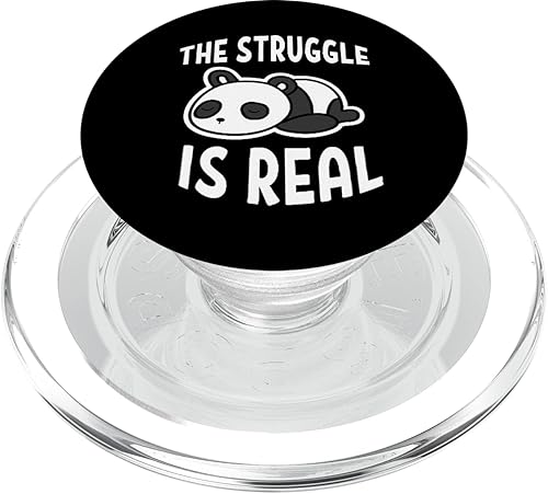 Miniatura 8 de Lazy Panda The Struggle Is Real Funny Panda PopSockets - Agarre y soporte para teléfonos y tabletas, Negro