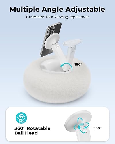 Miniatura 3 de Viozon Soporte de teléfono para cama, soporte de almohada magnético, compatible con teléfono de 4-7 pulgadas  Kindle con almacenamiento pequeño,