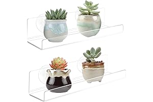 Clear Acrylic Window Shelf for Plants, 9-Inch No Drilling Indoor Display