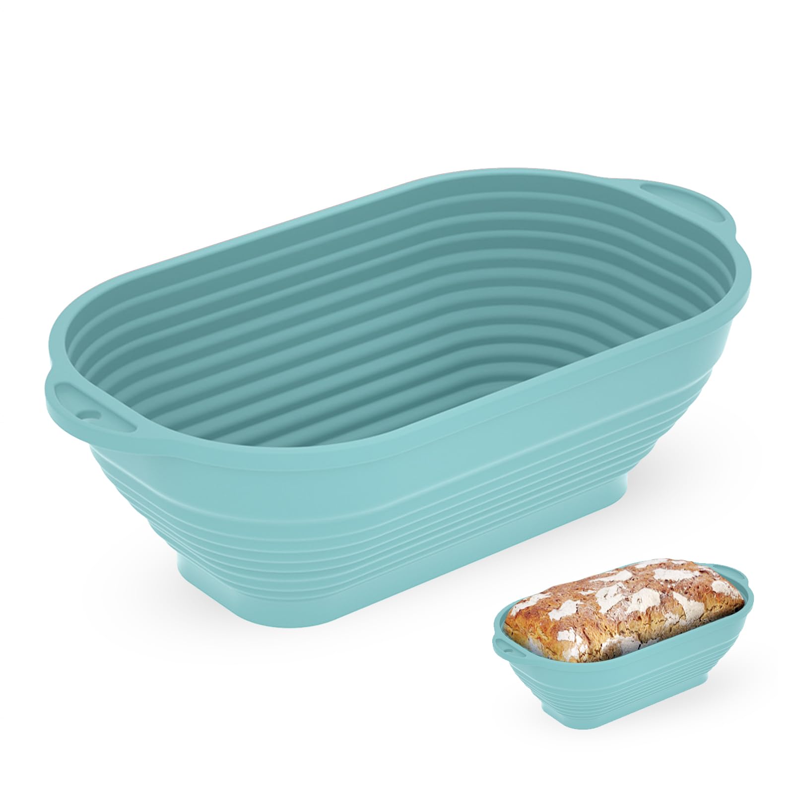 Snsygn Blue Bread Proofing Basket, Silicone Sourdough Proving Basket Sourdough Starter Kit Bread Baking Accessories For Professional And Home Bakers