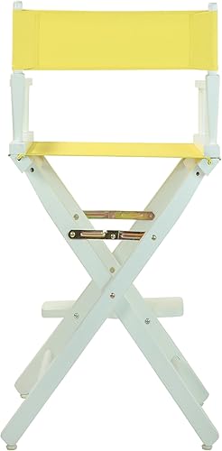 Miniatura 3 de Casual Home Silla de director de 30 pulgadas, marco blanco, con lona amarilla, altura de barra